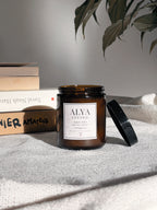 Bougie parfum de grasse faite main made in France créatif musc blanc et lavande alya living