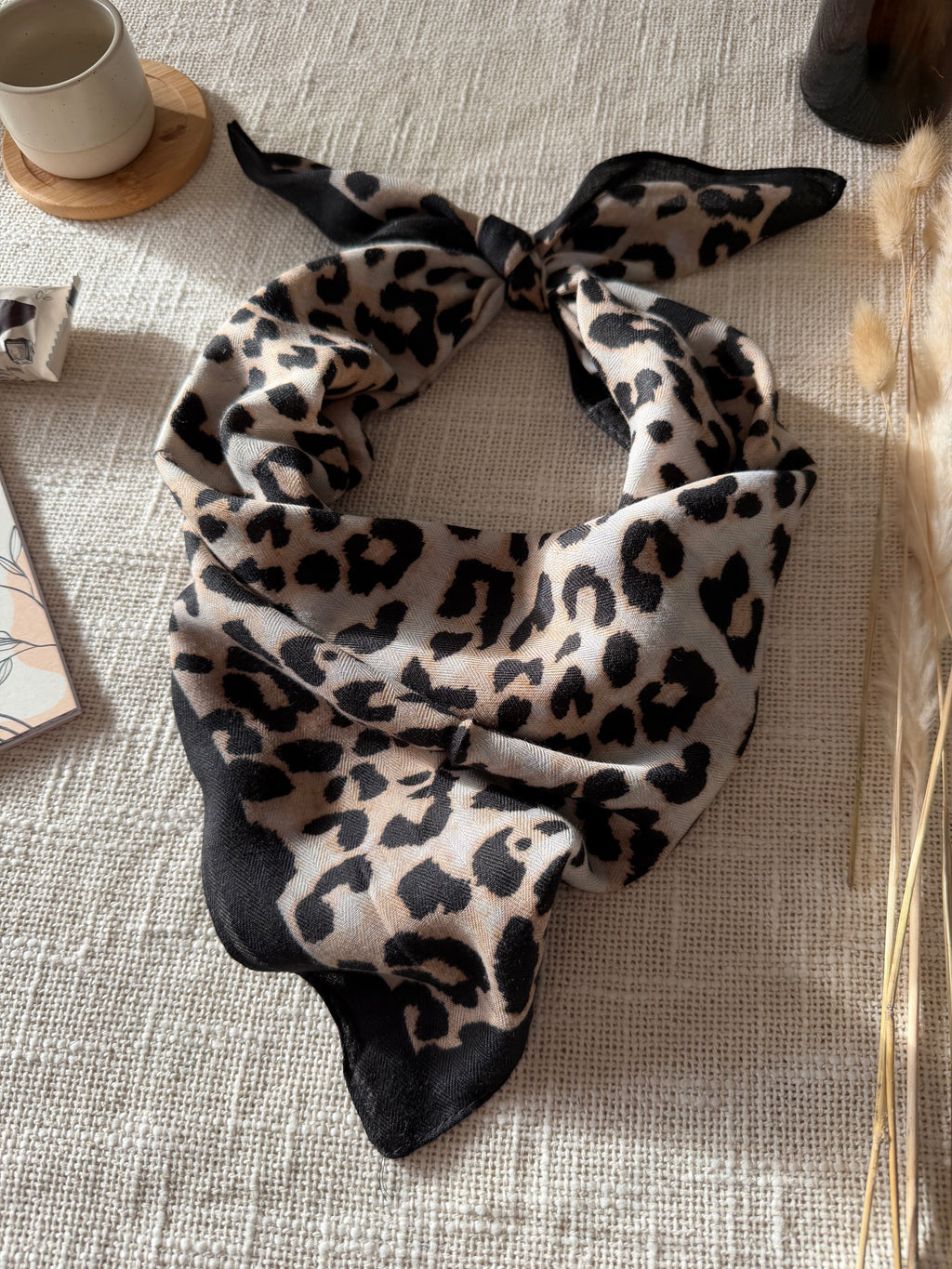 Foulard léopard effet coton