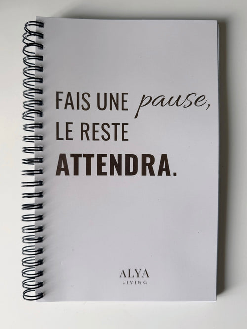 carnet alya living  ligné signature pause