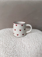 Tasse céramique coeurs rouges cocooning 