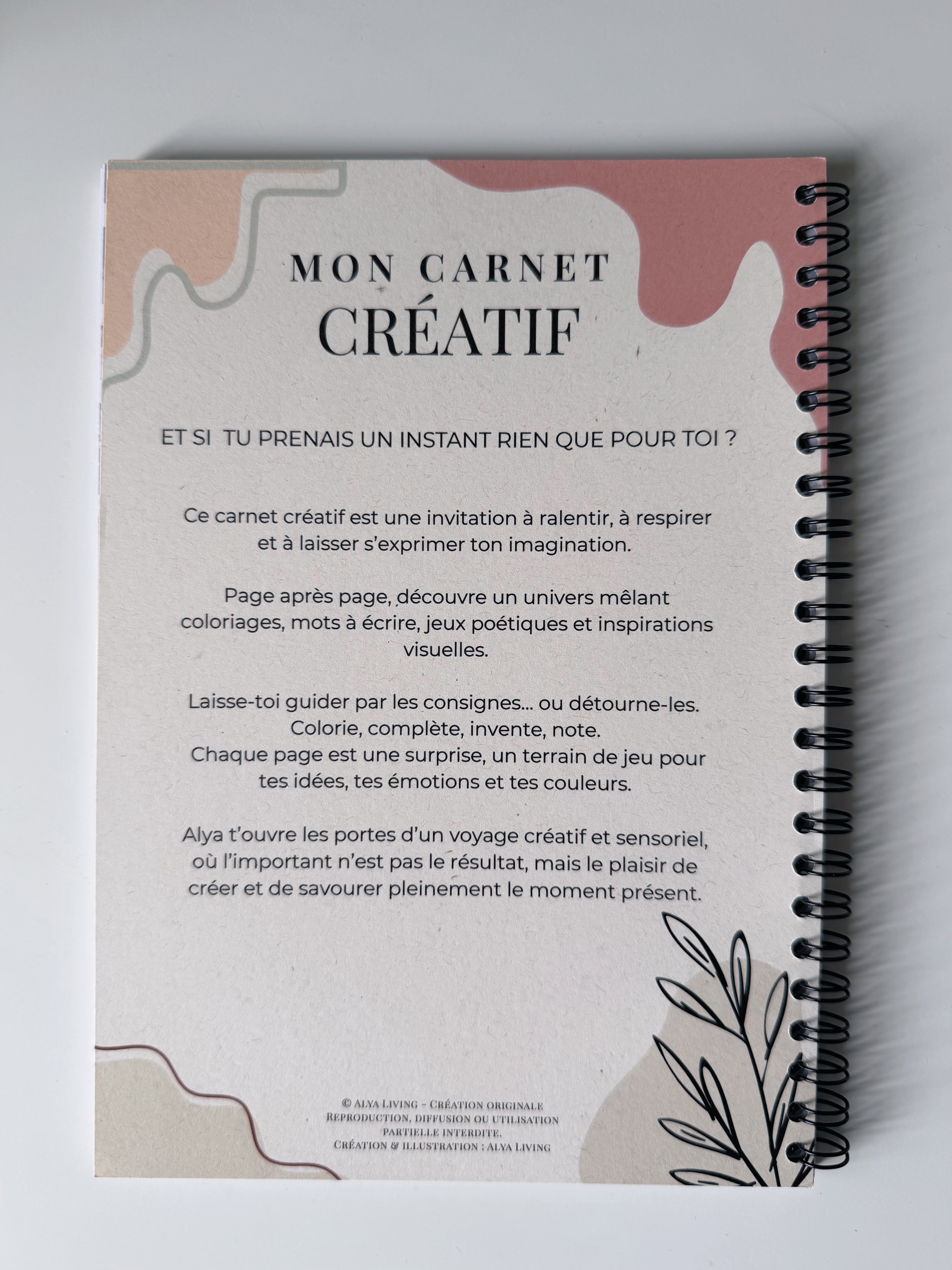 carnet créatif alya living coloriage dessin écriture 